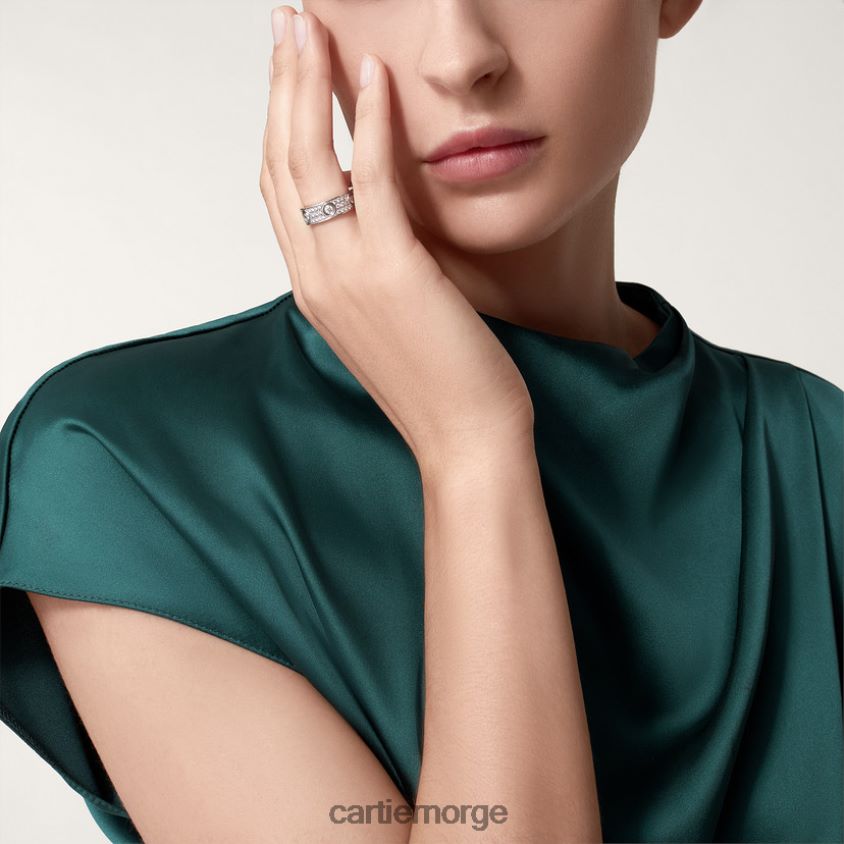 smykker Cartier kjærlighetsring, diamantbelagt hvitt gull F4466N18