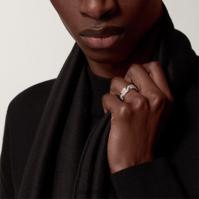 smykker Cartier kjærlighetsring, diamantbelagt hvitt gull F4466N18