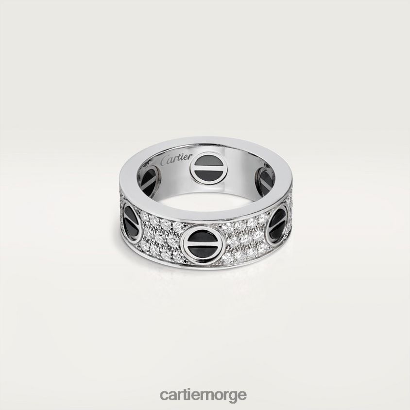 smykker Cartier kjærlighetsring, diamantbelagt, keramikk hvitt gull F4466N19