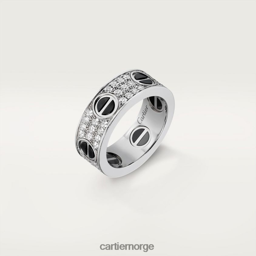 smykker Cartier kjærlighetsring, diamantbelagt, keramikk hvitt gull F4466N19