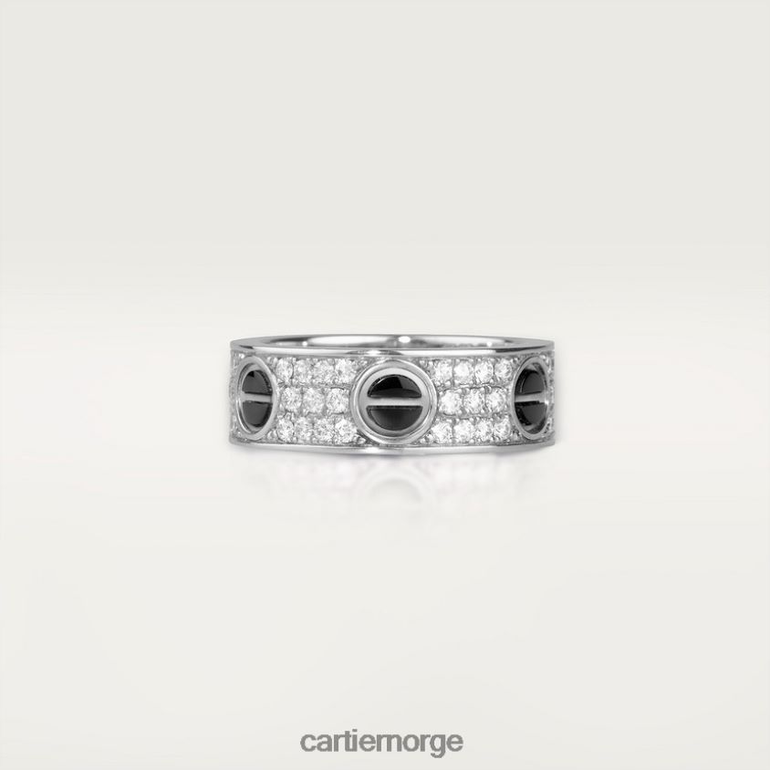 smykker Cartier kjærlighetsring, diamantbelagt, keramikk hvitt gull F4466N19