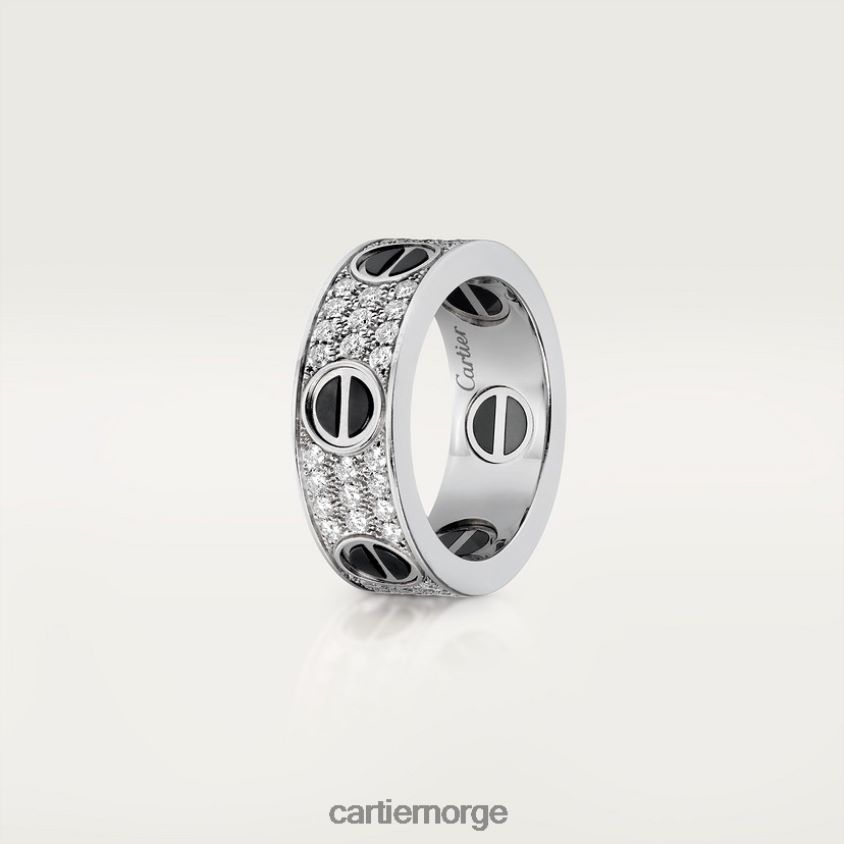 smykker Cartier kjærlighetsring, diamantbelagt, keramikk hvitt gull F4466N19