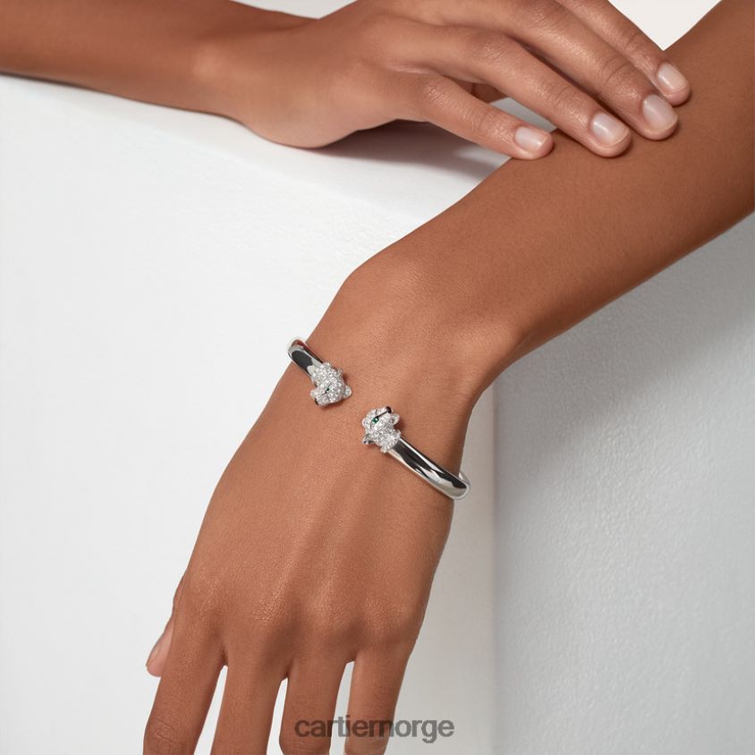smykker Cartier panter armbånd hvitt gull F4466N245