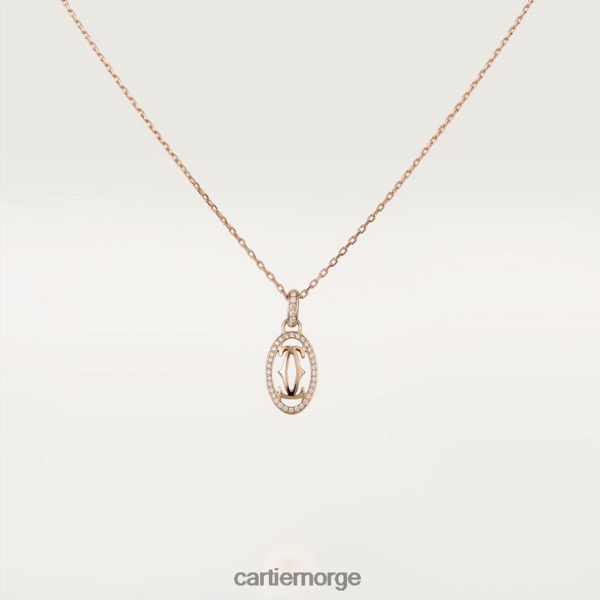 smykker Cartier logo halskjede Rose gull F4466N601