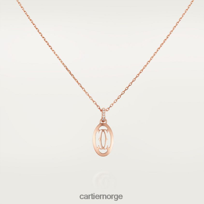 smykker Cartier logo halskjede Rose gull F4466N602