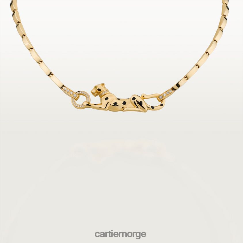 smykker Cartier panter kjede gult gull F4466N444