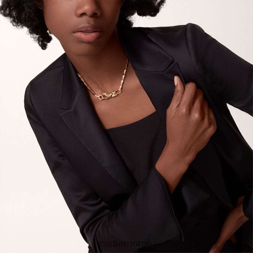 smykker Cartier panter kjede gult gull F4466N444