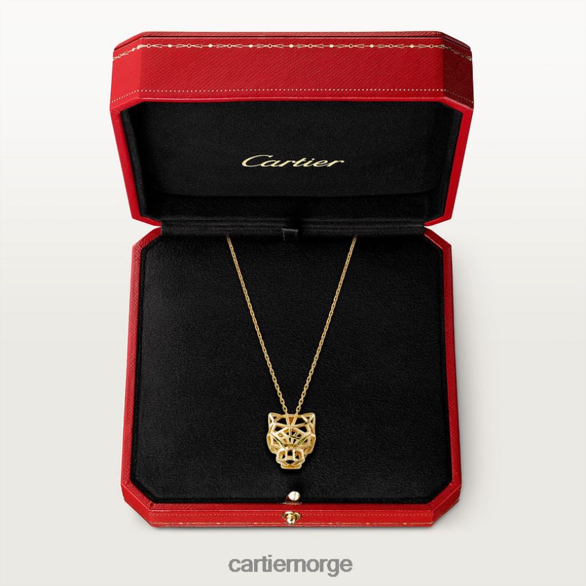 smykker Cartier panter kjede gult gull F4466N446