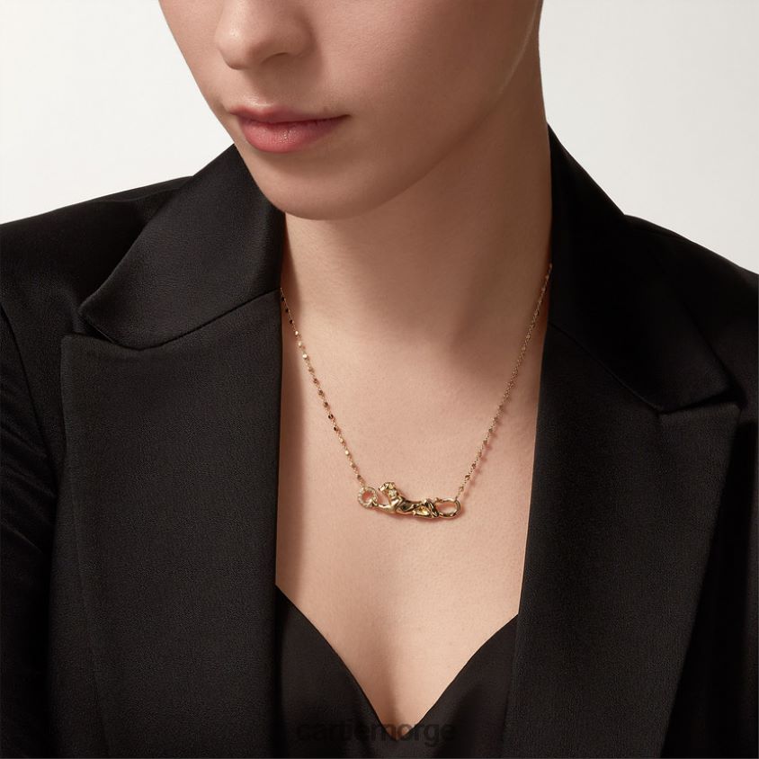 smykker Cartier panter kjede gult gull F4466N449