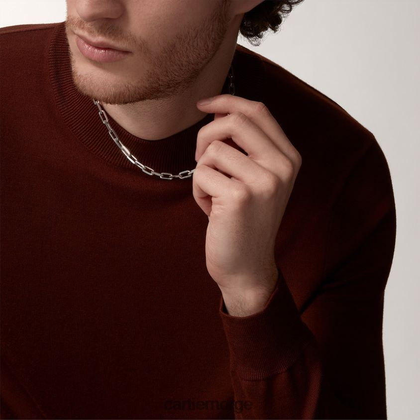 smykker Cartier santos kjede hvitt gull F4466N483