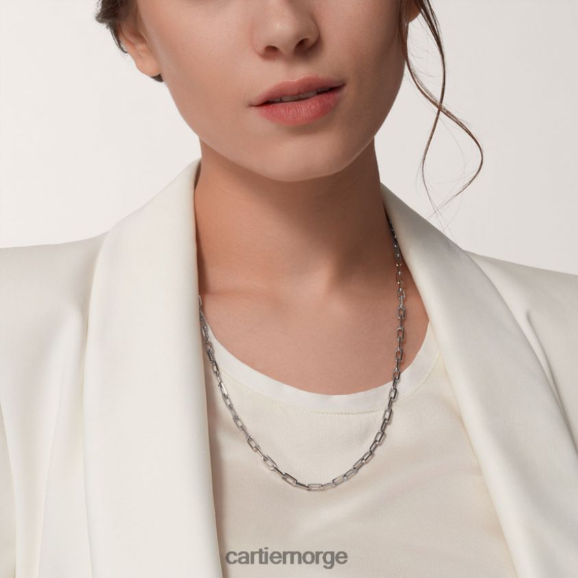 smykker Cartier santos kjede hvitt gull F4466N485