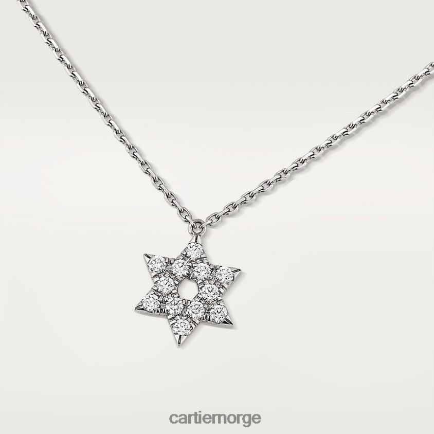 smykker Cartier symbol halskjede hvitt gull F4466N607