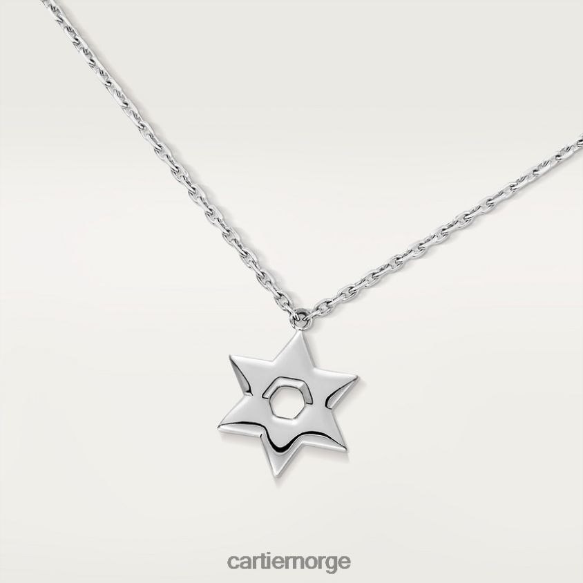 smykker Cartier symbol halskjede hvitt gull F4466N607