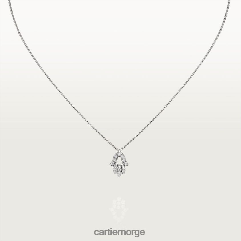 smykker Cartier symbol halskjede hvitt gull F4466N609
