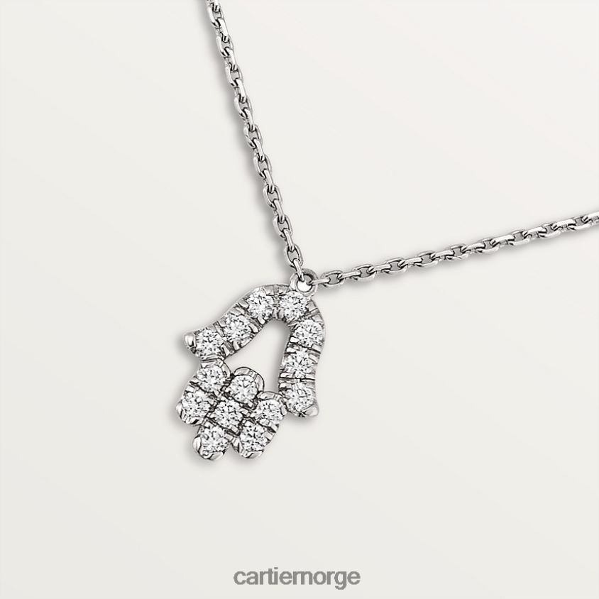 smykker Cartier symbol halskjede hvitt gull F4466N609