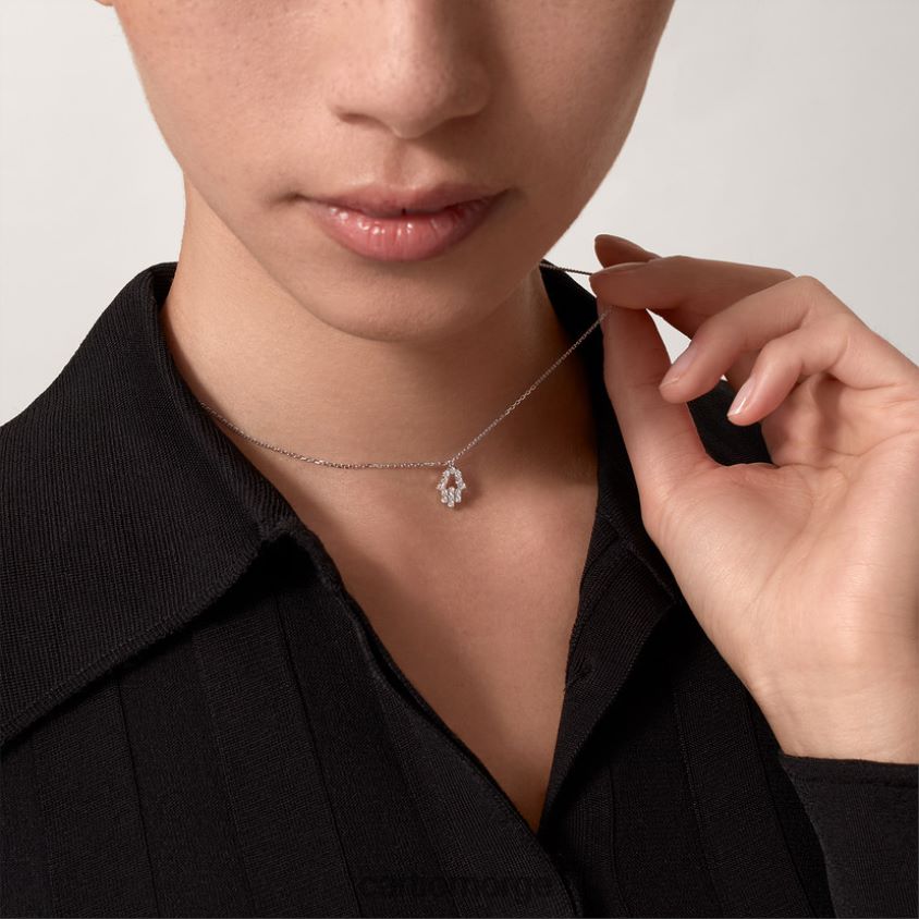 smykker Cartier symbol halskjede hvitt gull F4466N609