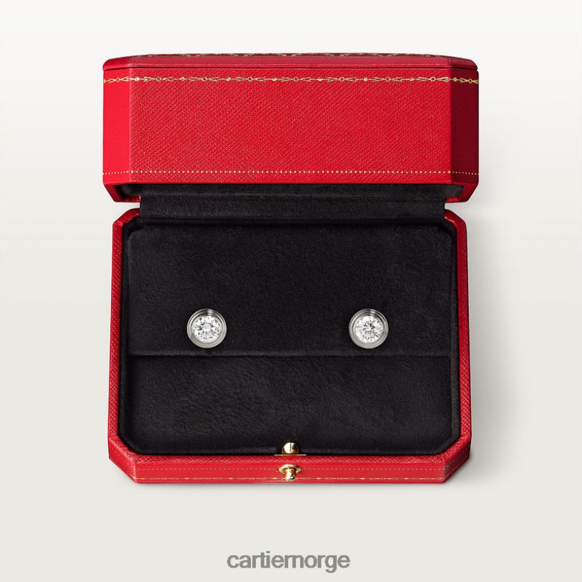 smykker Cartier d'amour øredobber, medium modell hvitt gull F4466N663