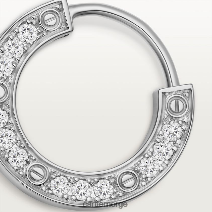 smykker Cartier elsker enkelt øredobber hvitt gull F4466N775