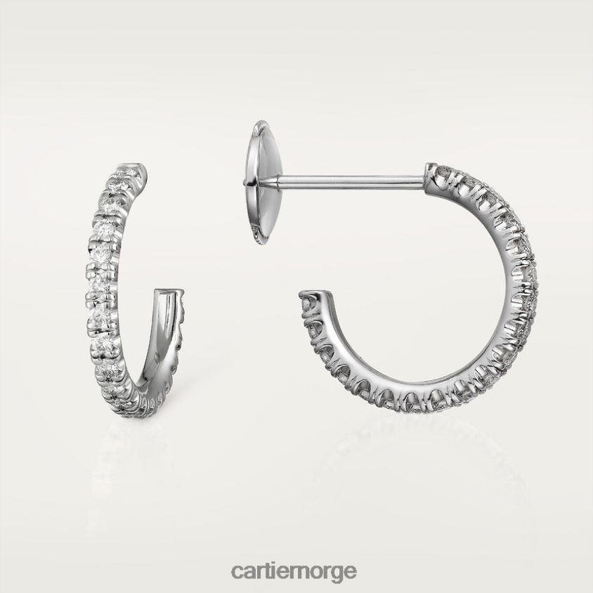 smykker Cartier etincelle øredobber, liten modell hvitt gull F4466N666