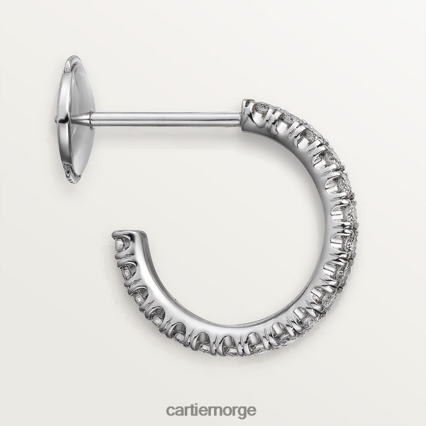 smykker Cartier etincelle øredobber, liten modell hvitt gull F4466N666