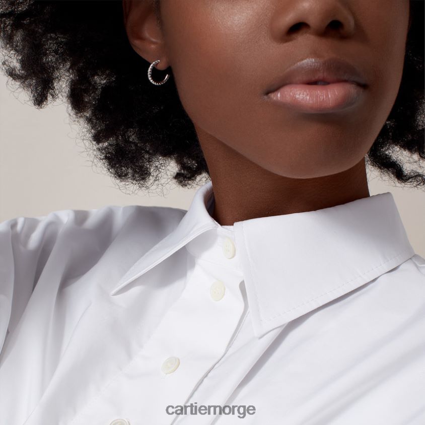 smykker Cartier etincelle øredobber, liten modell hvitt gull F4466N666