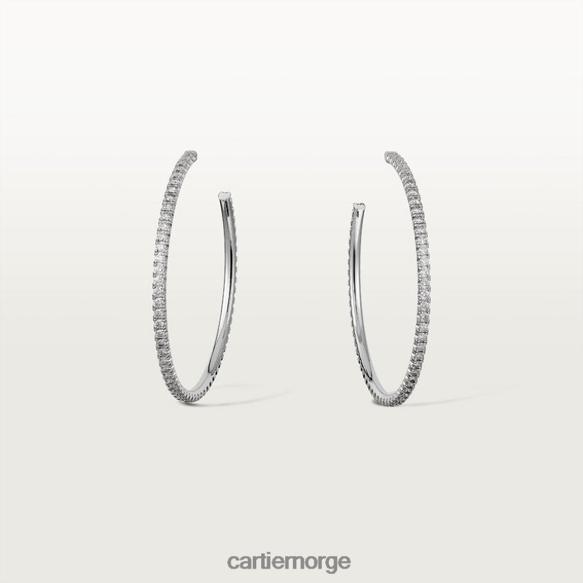 smykker Cartier etincelle øredobber, stor modell hvitt gull F4466N674
