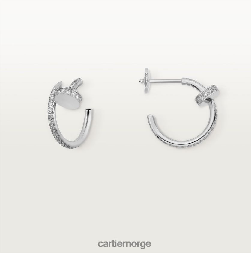 smykker Cartier juste un clou øredobber hvitt gull F4466N617