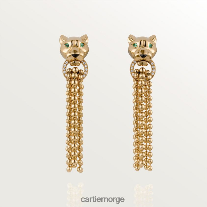 smykker Cartier panter øredobber gult gull F4466N636