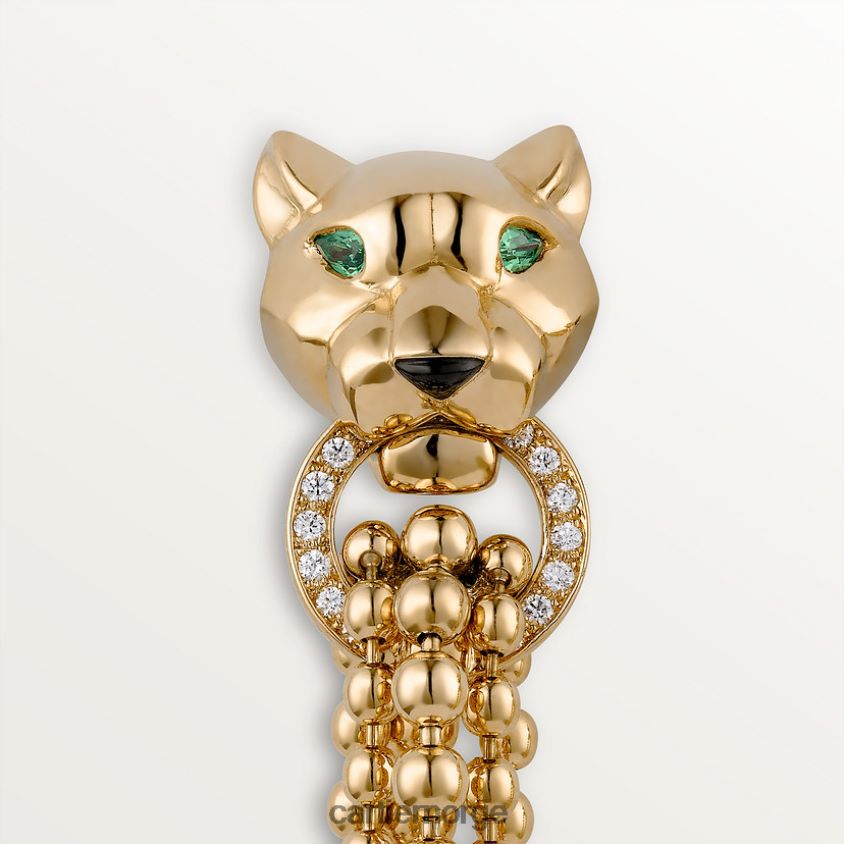 smykker Cartier panter øredobber gult gull F4466N636