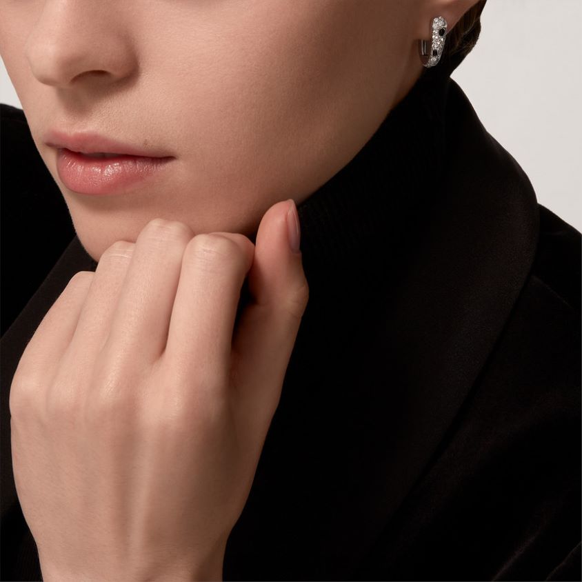 smykker Cartier panter øredobber hvitt gull F4466N631