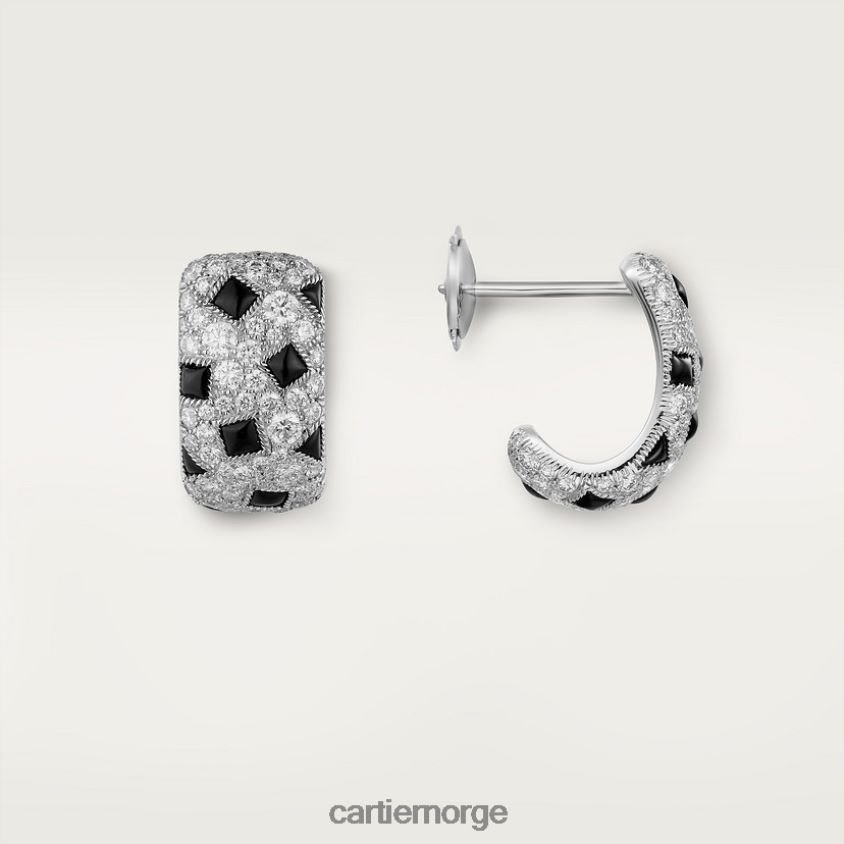 smykker Cartier panter øredobber hvitt gull F4466N632