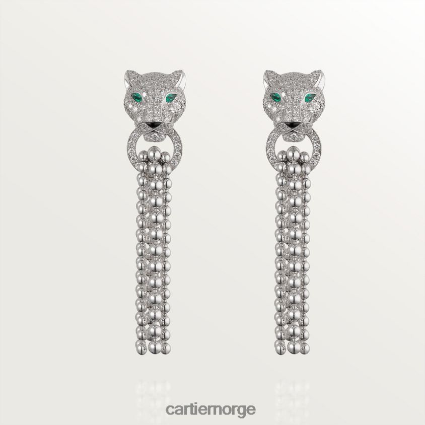 smykker Cartier panter øredobber hvitt gull F4466N635