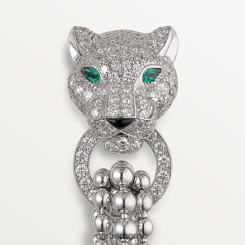 smykker Cartier panter øredobber hvitt gull F4466N635