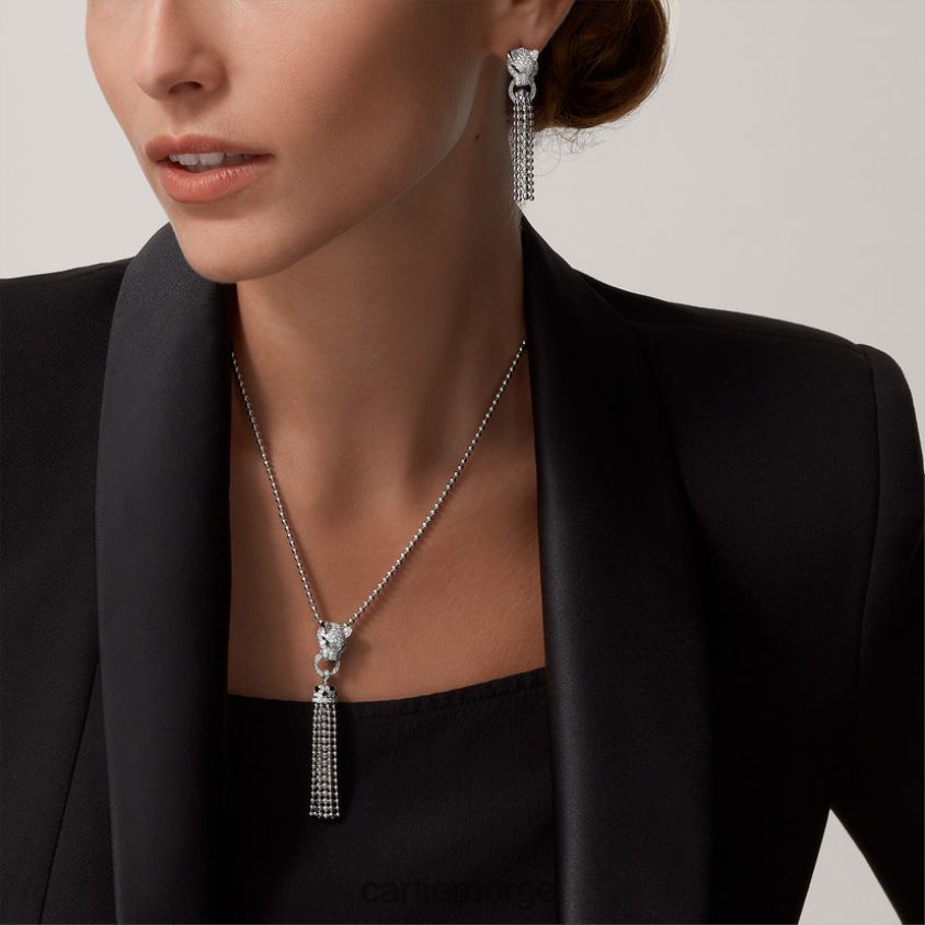 smykker Cartier panter øredobber hvitt gull F4466N635