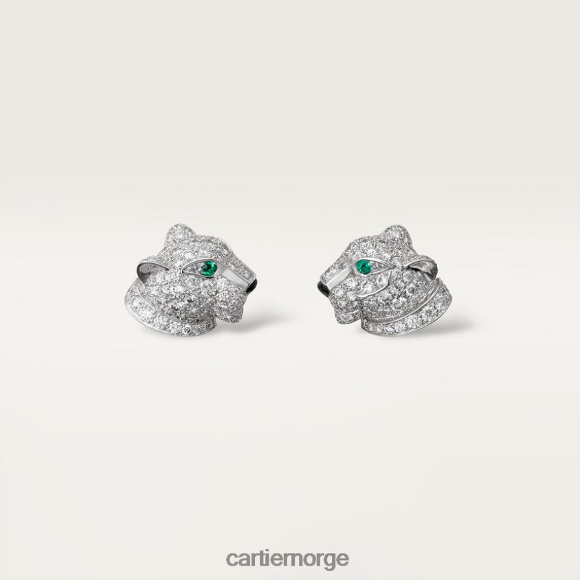 smykker Cartier panter øredobber hvitt gull F4466N637