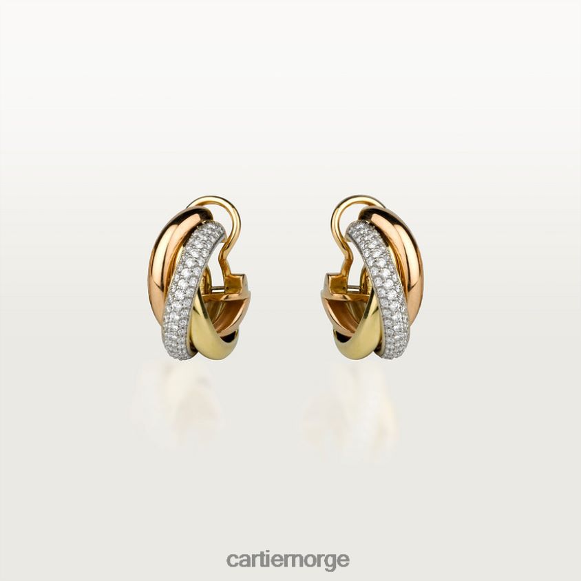 smykker Cartier trinity øredobber 3 gull F4466N626