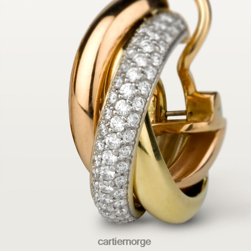 smykker Cartier trinity øredobber 3 gull F4466N626