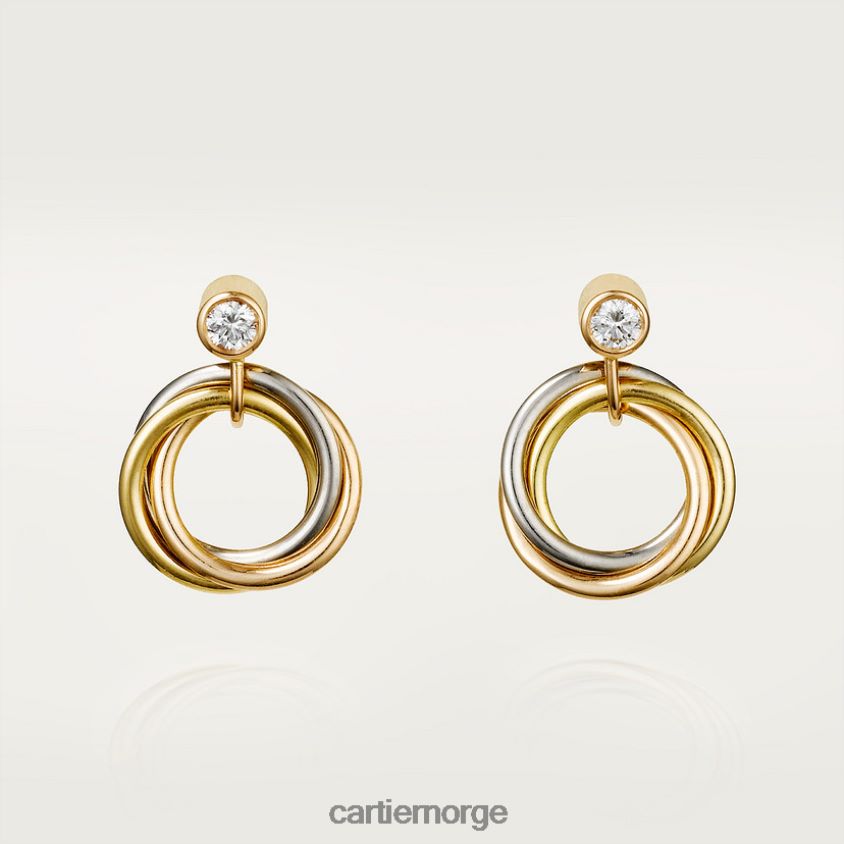 smykker Cartier trinity øredobber 3 gull F4466N627