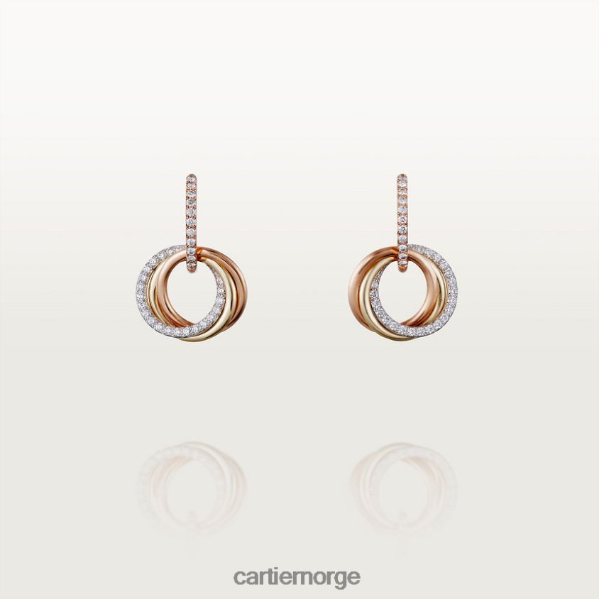 smykker Cartier trinity øredobber 3 gull F4466N628