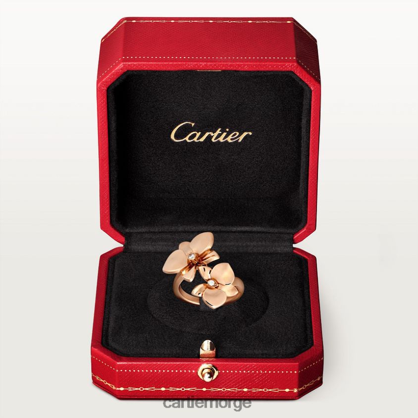 smykker Cartier Caresse d'orchidees par ring Rose gull F4466N154
