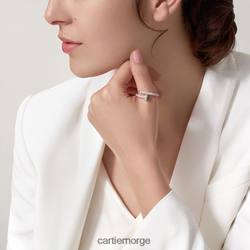 smykker Cartier juste un clou ring hvitt gull F4466N44