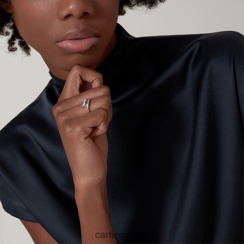 smykker Cartier juste un clou ring, liten modell hvitt gull F4466N34