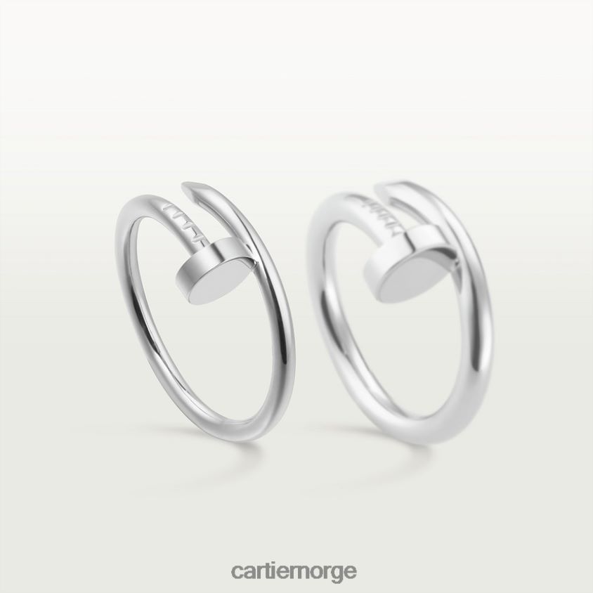 smykker Cartier juste un clou ring, liten modell hvitt gull F4466N34