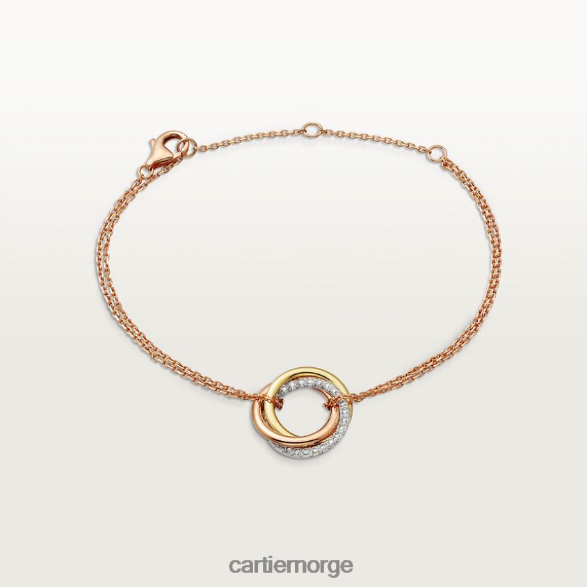 smykker Cartier trinity armbånd 3 gull F4466N221